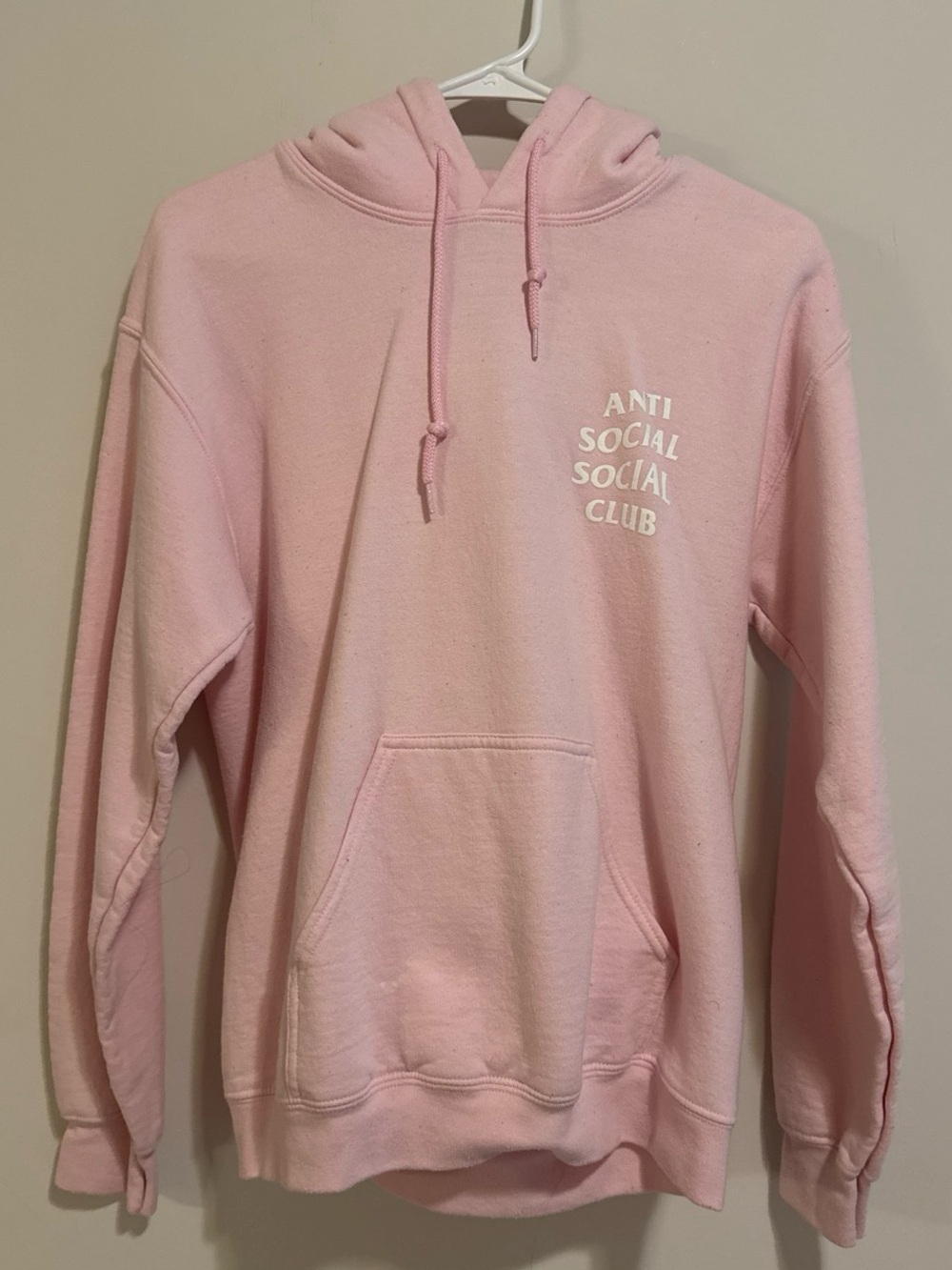 Anti Social Social Club Light Pink Hoodie with White Logo